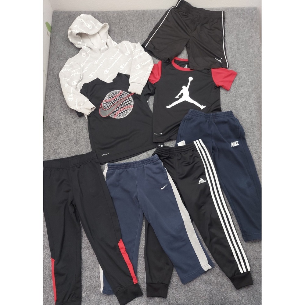 Lot 7 NIKE JORDAN ADIDAS Sweat Pants Shirt Hoodie Boy 5-6 years Athletic Jumpman